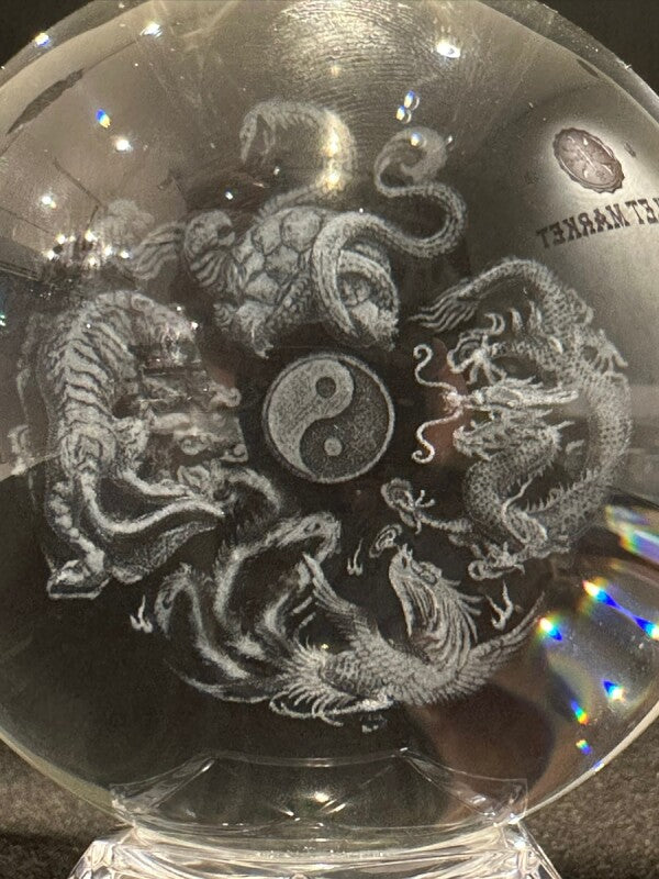 ありとあらゆる運気が上がる!理想的な風水環境を得る!四神相応彫り★水晶球