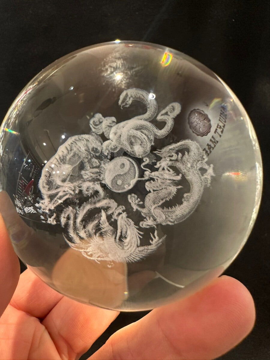ありとあらゆる運気が上がる!理想的な風水環境を得る!四神相応彫り★水晶球