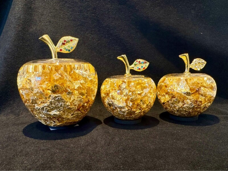 金が金を呼ぶ!金箔招財アイテム!黄金林檎カラフル S〜お金が引き寄せられる〜