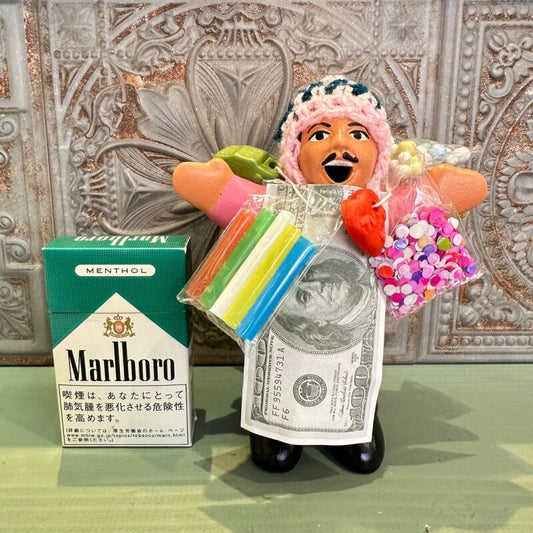 【限定NEW】ペルー産!エケコ(エケッコー)人形  中Mサイズ(約15センチ)ピンク