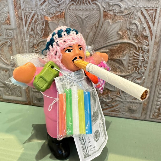 【限定NEW】ペルー産!エケコ(エケッコー)人形  中Mサイズ(約15センチ)ピンク