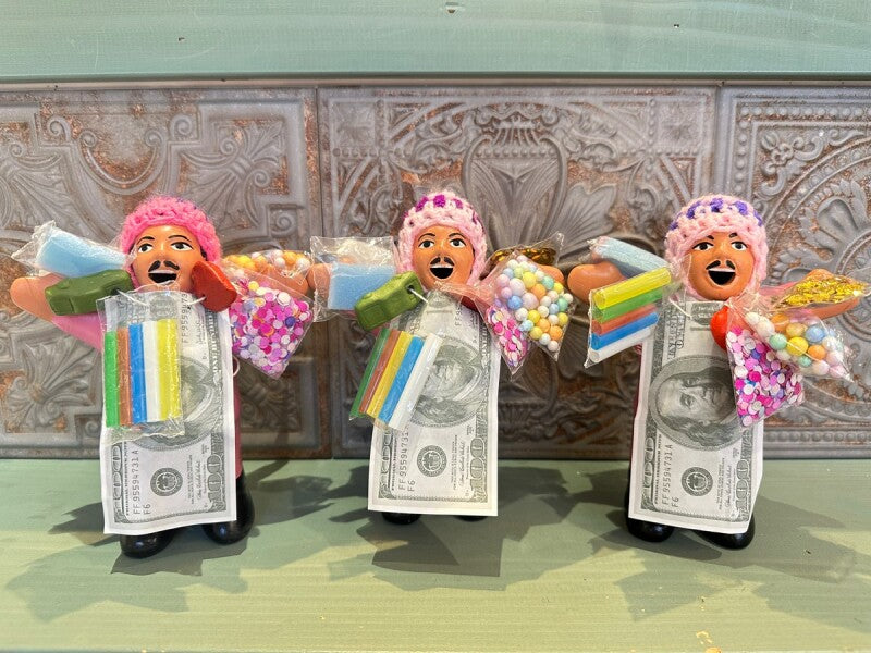 【限定NEW】ペルー産!エケコ(エケッコー)人形 中Mサイズ(約15センチ)ピンク