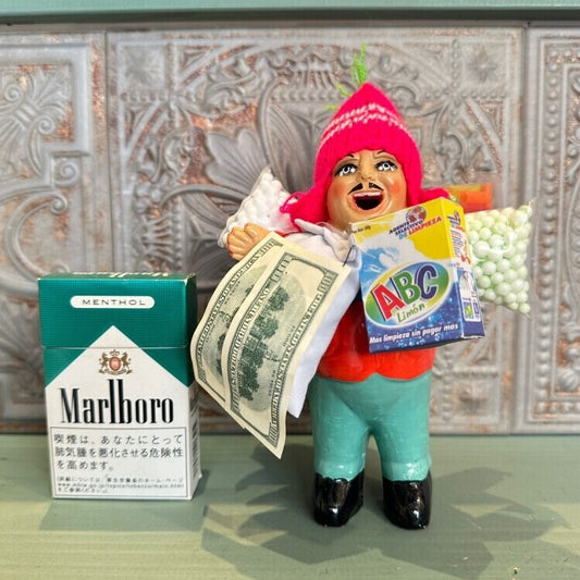 『ボリビア産!』ボリビアンフェイス♪ 荷物たっぷりエケコ(エケッコ)人形 Mサイズ(約15センチ)