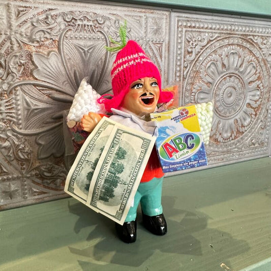 『ボリビア産!』ボリビアンフェイス♪ 荷物たっぷりエケコ(エケッコ)人形 Mサイズ(約15センチ)