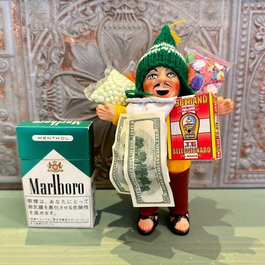 『ボリビア産!』ボリビアンフェイス♪ 荷物たっぷりエケコ(エケッコ)人形 Mサイズ(約15センチ)サンダル