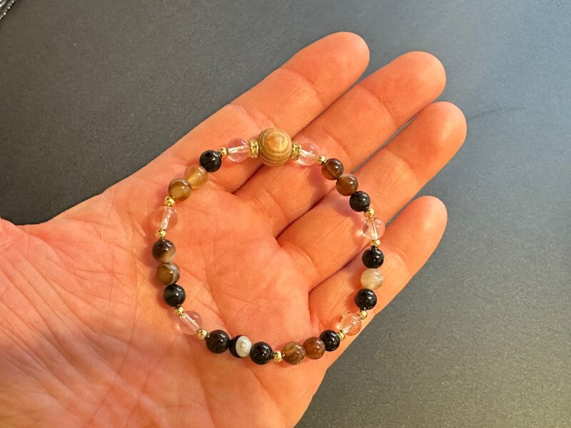 【魔除・家内安全】伊勢神宮 御神木●お守りブレスレット 天眼石