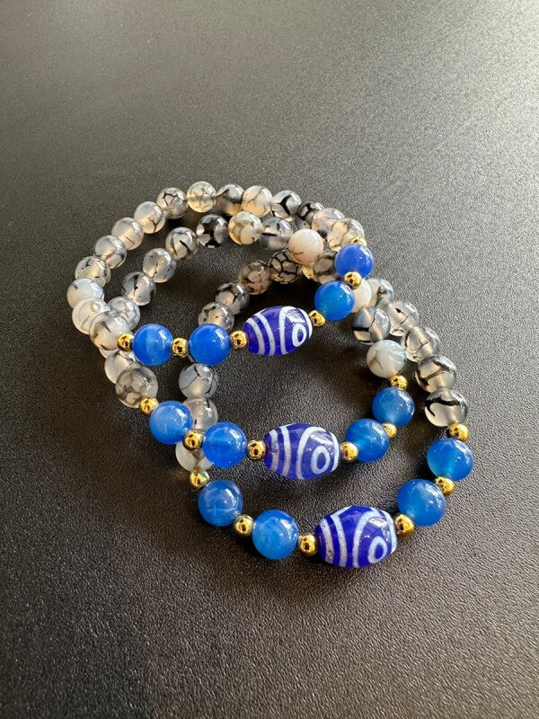 人との絆を強め、恋愛面の障害を克服する!二眼天珠&ドラゴンアゲート ブレスレット