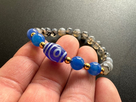 人との絆を強め、恋愛面の障害を克服する!二眼天珠&ドラゴンアゲート ブレスレット