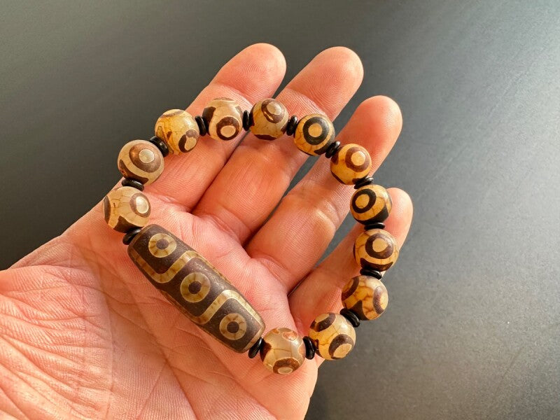 最高位!人生を大成功に導き幸福を得る!九眼&三眼天珠ブレスレット ヴィンテージ大