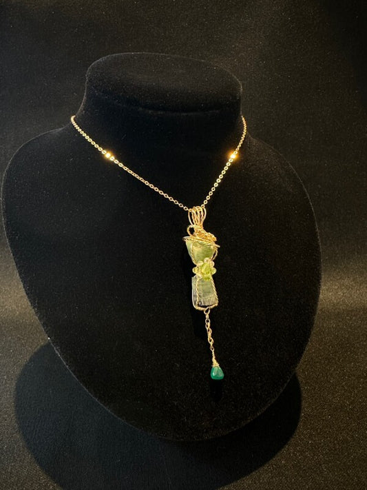 霊性を研ぎ澄ませメッセージを受け取る事が出来るブルー&グリーン トルマリン&水晶 〜世界に一つだけのスピリチュアルジュエリー〜