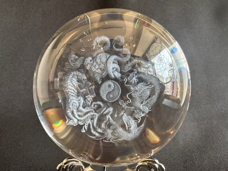 ありとあらゆる運気が上がる!理想的な風水環境を得る!四神相応彫り★水晶球