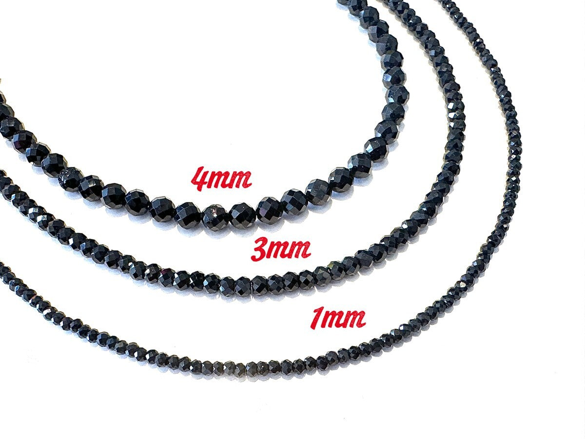 芸能人御用達♪身体エネルギーを活性化!魔除けにも ブラックスピネル・ネックレスS 45cm