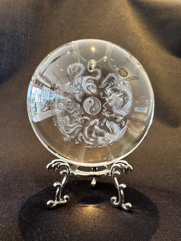 ありとあらゆる運気が上がる!理想的な風水環境を得る!四神相応彫り★水晶球