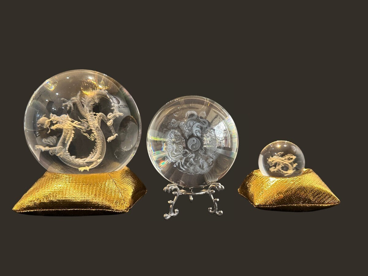 ありとあらゆる運気が上がる!理想的な風水環境を得る!四神相応彫り★水晶球