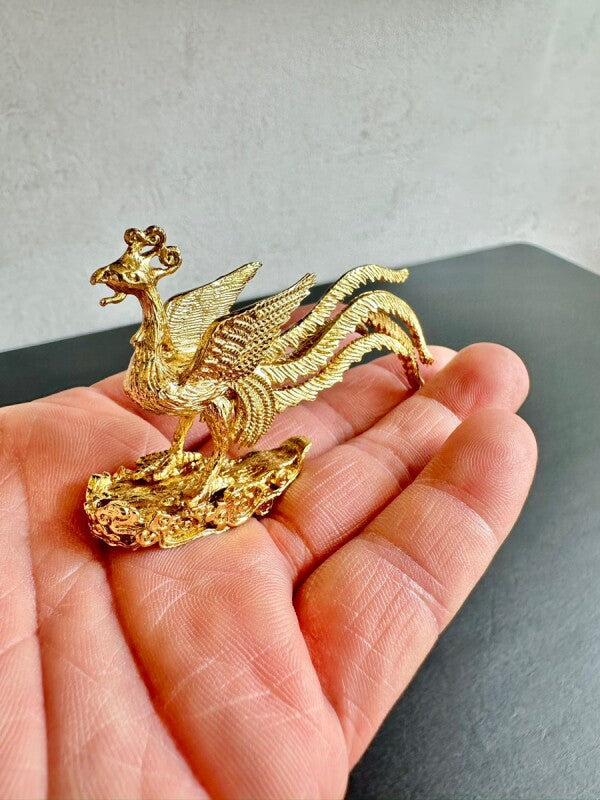 悪運を食べて祓い、大きな幸運の転機を運んでくる!【愛の象徴】金色鳳凰 お香立てとしても