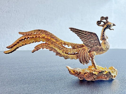 悪運を食べて祓い、大きな幸運の転機を運んでくる!【愛の象徴】金色鳳凰 お香立てとしても