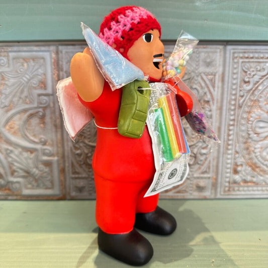 【限定NEW】ペルー産!エケコ(エケッコー)人形  LLサイズ(約22センチ)レッド