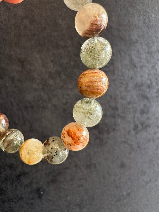 安定した財力を招く開運石 ファントムガーデンクオーツ(庭園水晶)ブレスレット