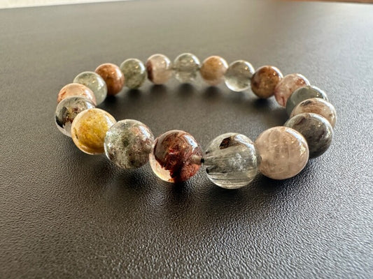 安定した財力を招く開運石 ファントムガーデンクオーツ(庭園水晶)ブレスレット