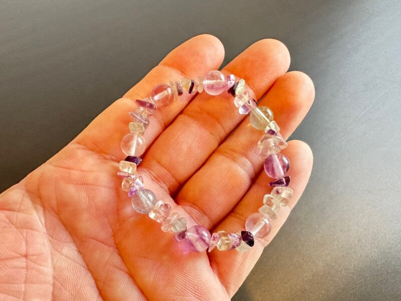 問題解決の糸口が見つかる!レインボーフローライトさざれブレスレット