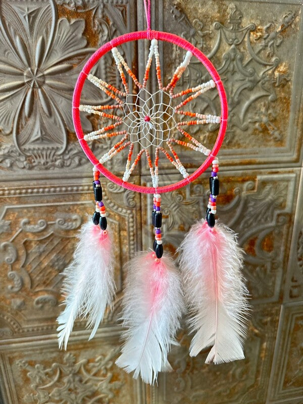 悪いものを消滅させ夢を掴む!ドリームキャッチャー大 ピンク