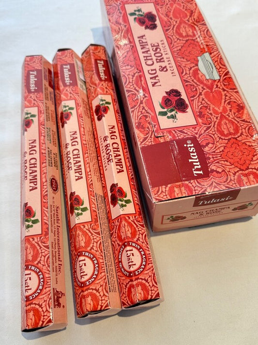 甘く華やかな香り♪リラックスと鎮静ローズ&ナグチャンパ 香