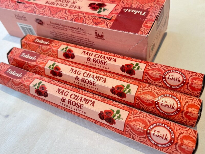 甘く華やかな香り♪リラックスと鎮静ローズ&ナグチャンパ 香