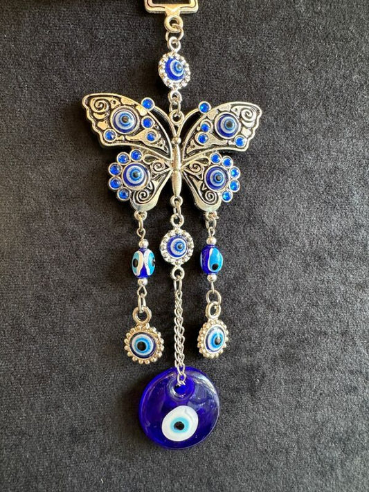 魔除けのお守り ナザールボンジュウ メタルオーナメント☆幸運と飛躍!バタフライC