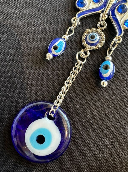 魔除けのお守り ナザールボンジュウ メタルオーナメント☆幸運と飛躍!バタフライA