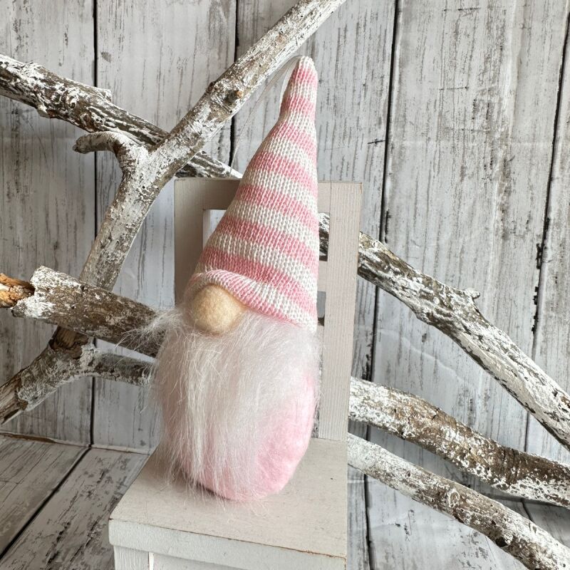 幸せをもたらす家の守り神★小さな妖精トムテ 吊り下げピンクbo