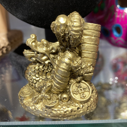 金が出ていかない 積重風水古銭巻き付き龍