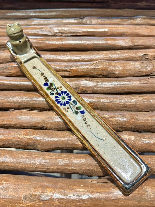 幸せをもたらす!パロマール社製カエル 陶器お香立て メキシコ