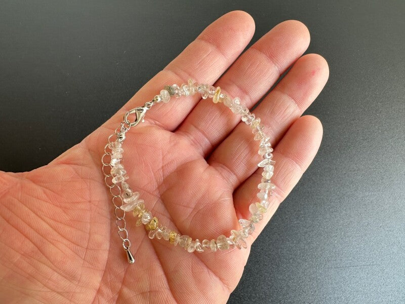 成功石!金運とチャンスを呼び込むルチルクオーツ★さざれ石ブレスレット