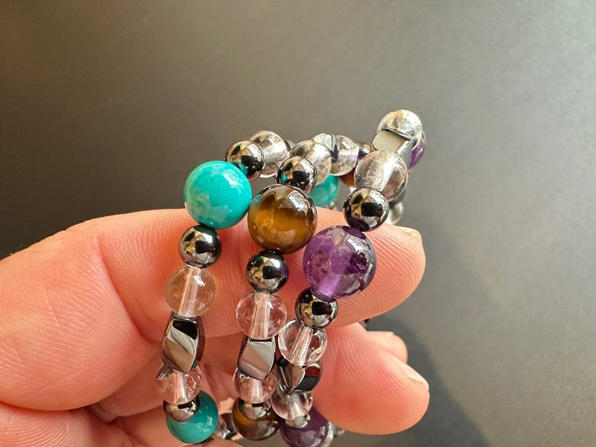 磁気がエネルギーを増幅!!心身を良い状態に保ち ポジティブ思考で状況を好転!マグネサイト&磁気ブレスレット