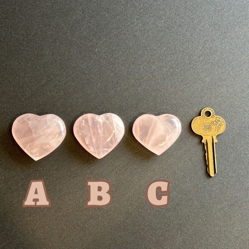愛と絆・恋愛成就♥ローズクォーツ ハートお守り石 C