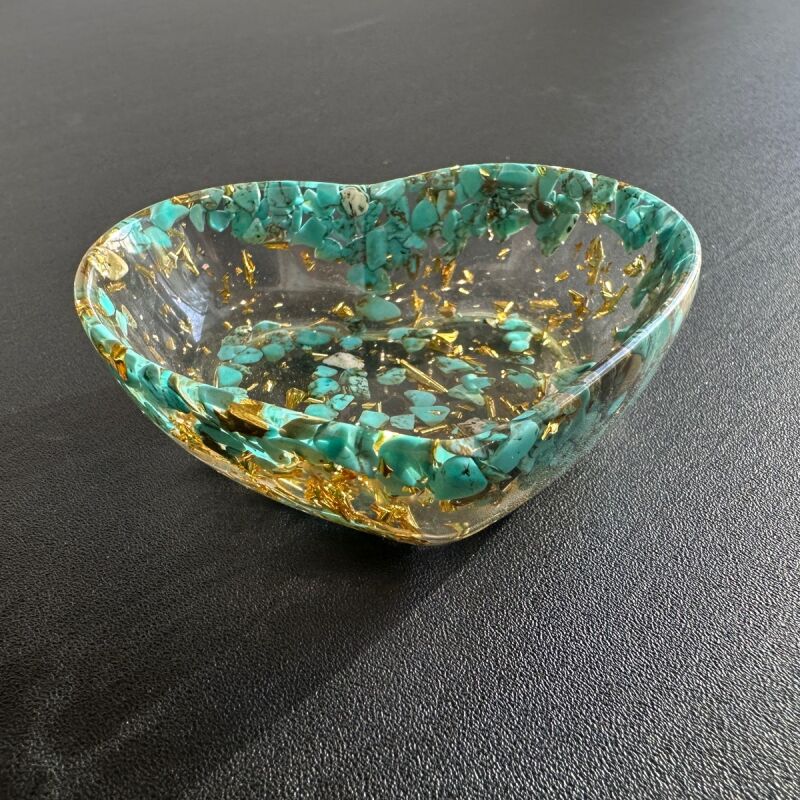 天然石の力をチャージ!ハート型トレー♡ターコイズ