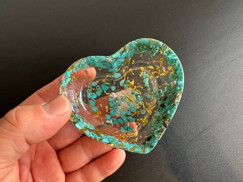 天然石の力をチャージ!ハート型トレー♡ターコイズ