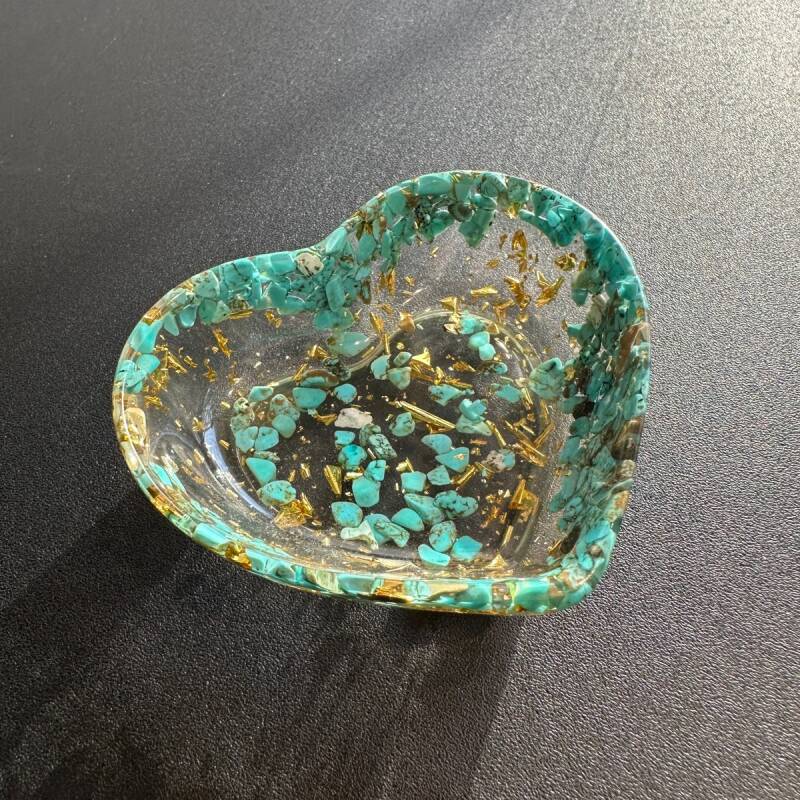 天然石の力をチャージ!ハート型トレー♡ターコイズ