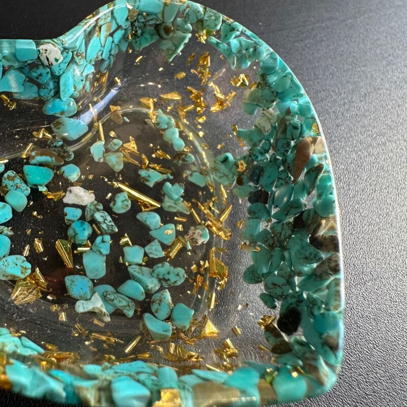 天然石の力をチャージ!ハート型トレー♡ターコイズ