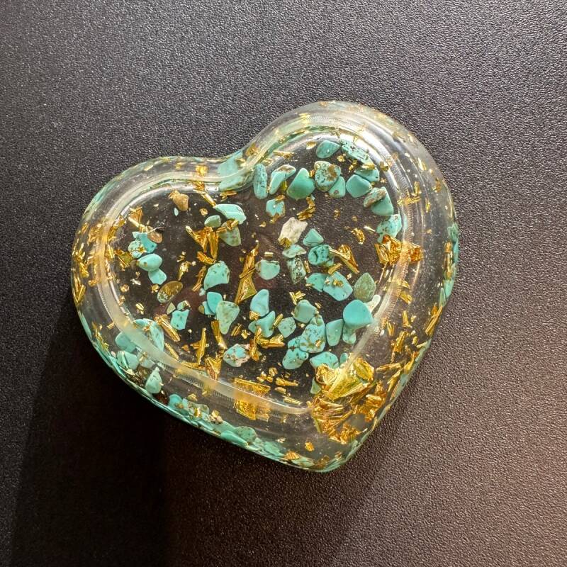 天然石の力をチャージ!ハート型トレー♡ターコイズ