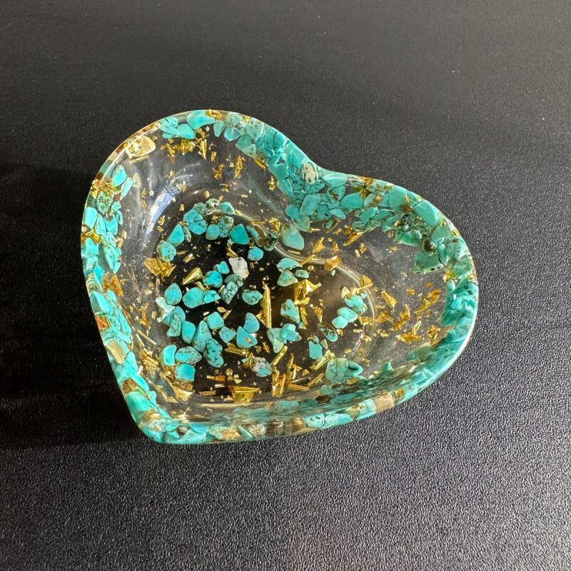 天然石の力をチャージ!ハート型トレー♡ターコイズ