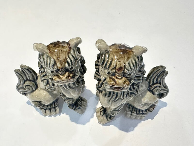 沖縄伝統の守り神 魔除けのシンボルシーサー ペア置物 大