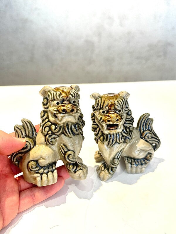 沖縄伝統の守り神 魔除けのシンボルシーサー ペア置物 大