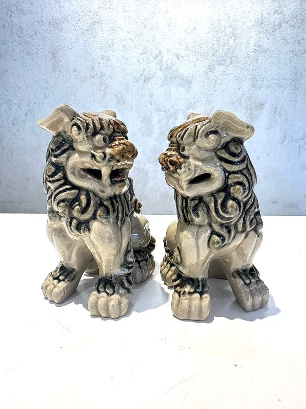 沖縄伝統の守り神 魔除けのシンボルシーサー ペア置物 大