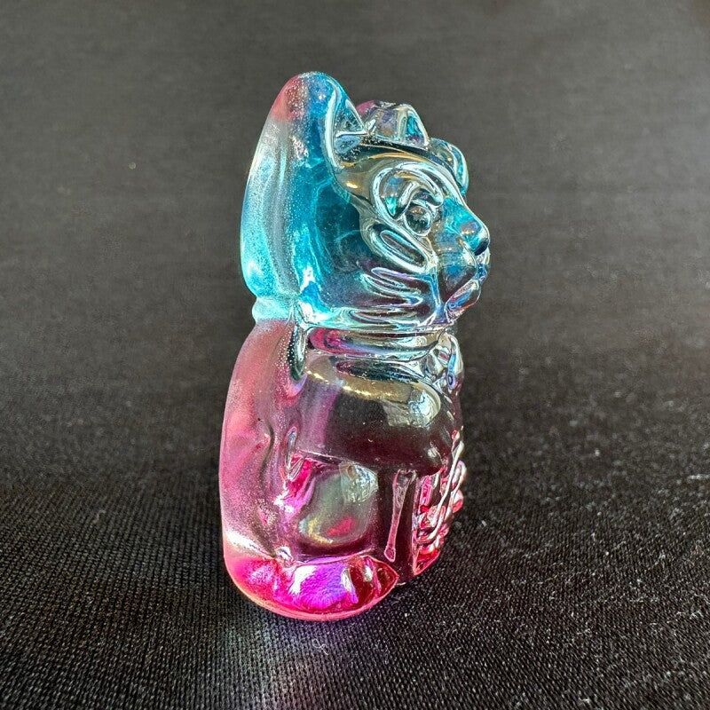 商売繫盛と良縁を招く!人招き♪オーロラ招き猫blue