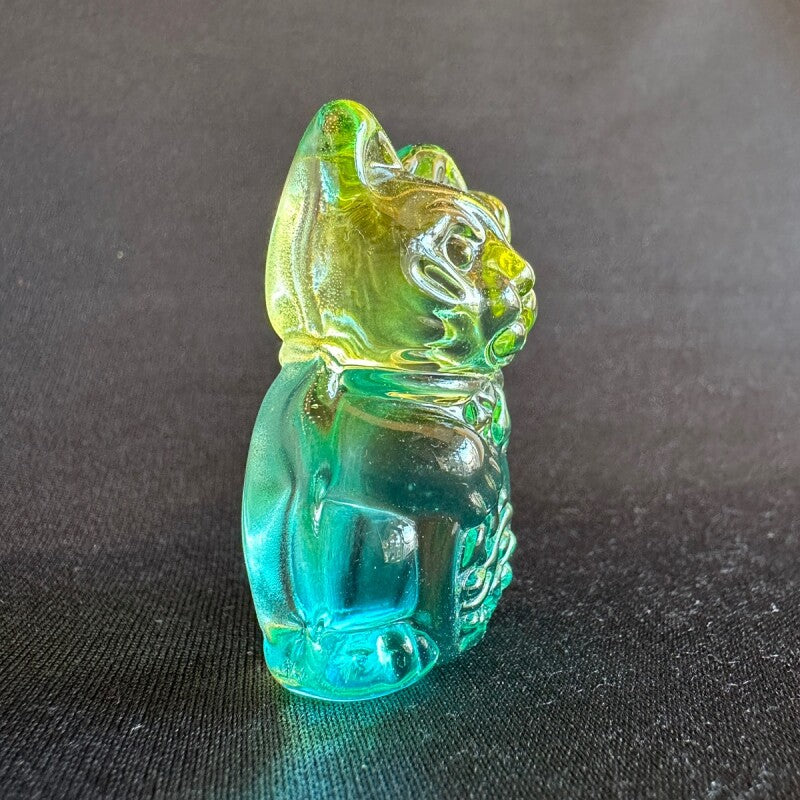 商売繫盛と良縁を招く!人招き♪オーロラ招き猫Green