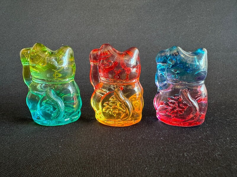 商売繫盛と良縁を招く!人招き♪オーロラ招き猫blue