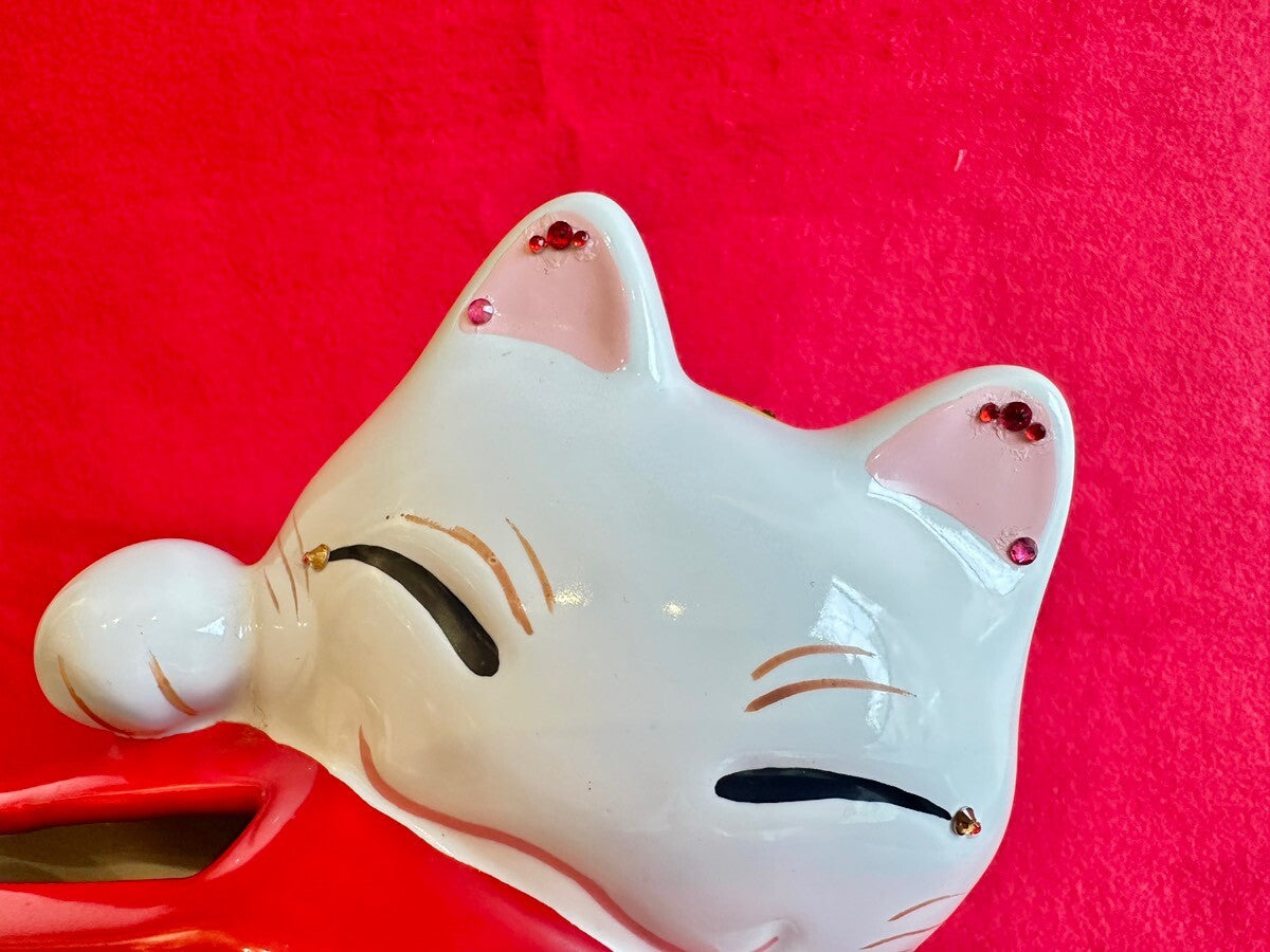 大当たり!!お金招き猫 宝くじ入れ 天然石付き💍