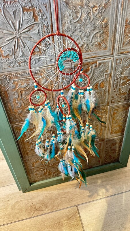 悪いものを消滅させ夢を掴む!ドリームキャッチャーラージ ターコイズツリー