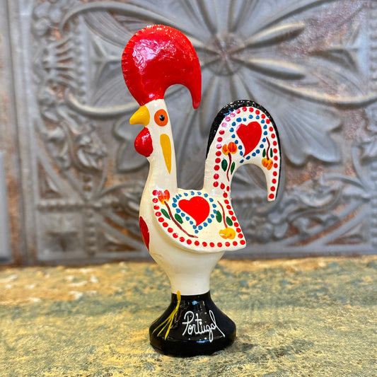 幸運を呼び込む♪ “ポルトガルの言い伝え”奇跡を起こしたバルセロスの雄鶏★置物( 小 ) ホワイト-健康運